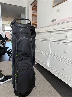TaylorMade Black Golf Stand Bag with Lime Green Accents